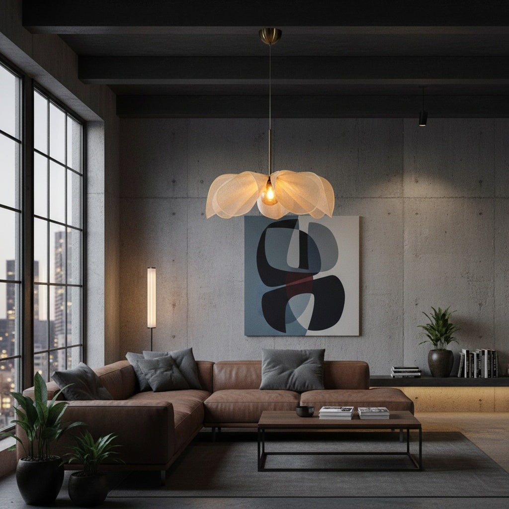 Vintage Fabric Pendant Light