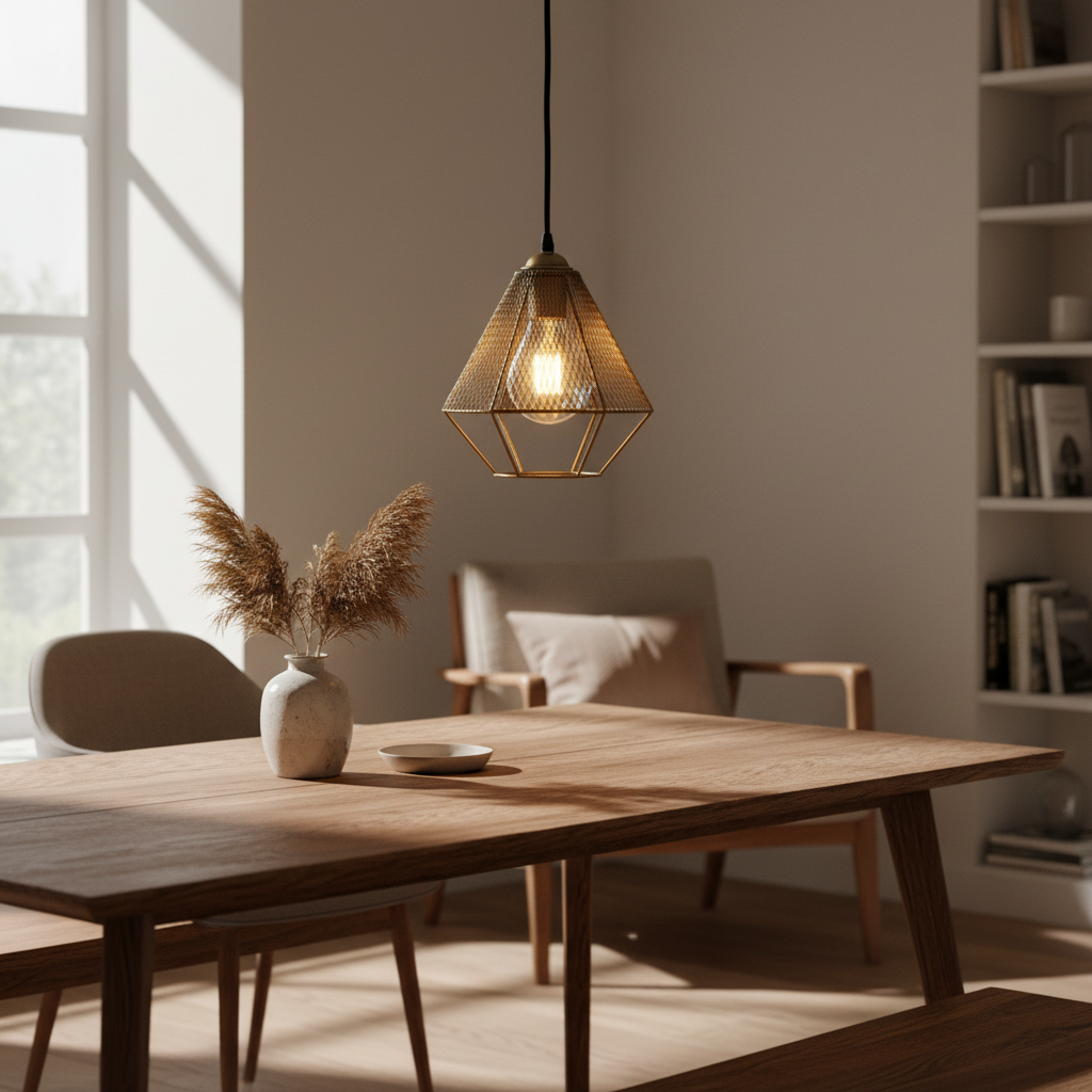 Geometric Mesh Pendant Light