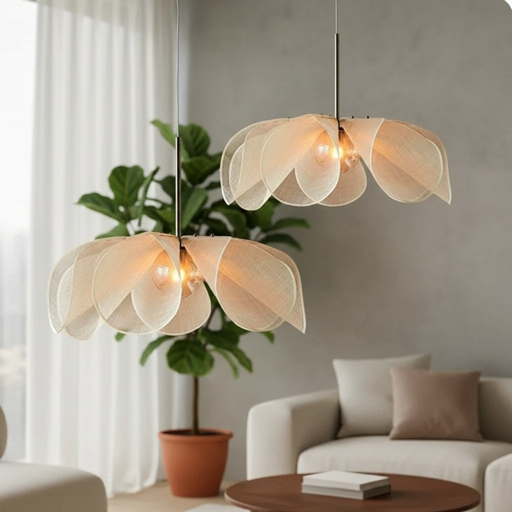 Vintage Fabric Pendant Light