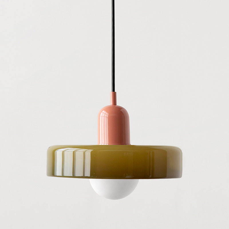 Bauhaus Colored Glass Pendant Light