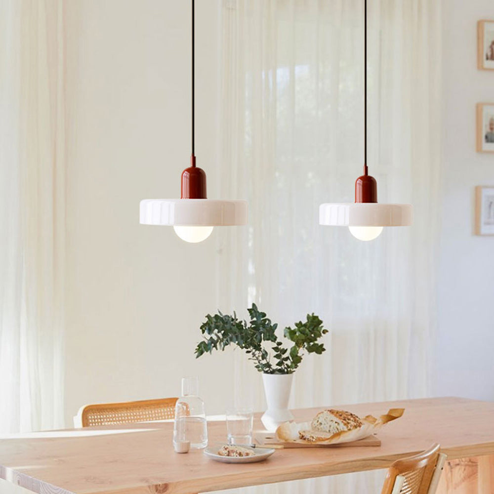 Bauhaus Colored Glass Pendant Light