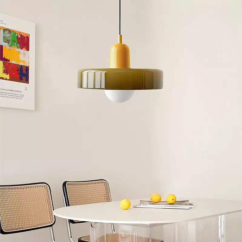 Bauhaus Colored Glass Pendant Light