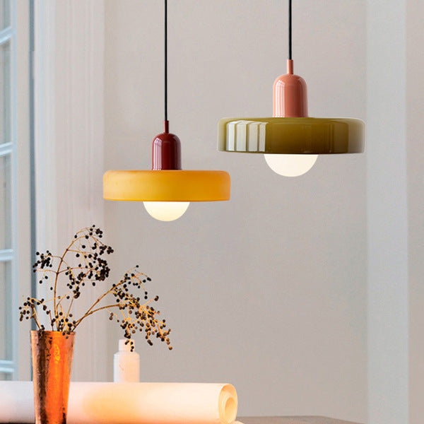 Bauhaus Colored Glass Pendant Light