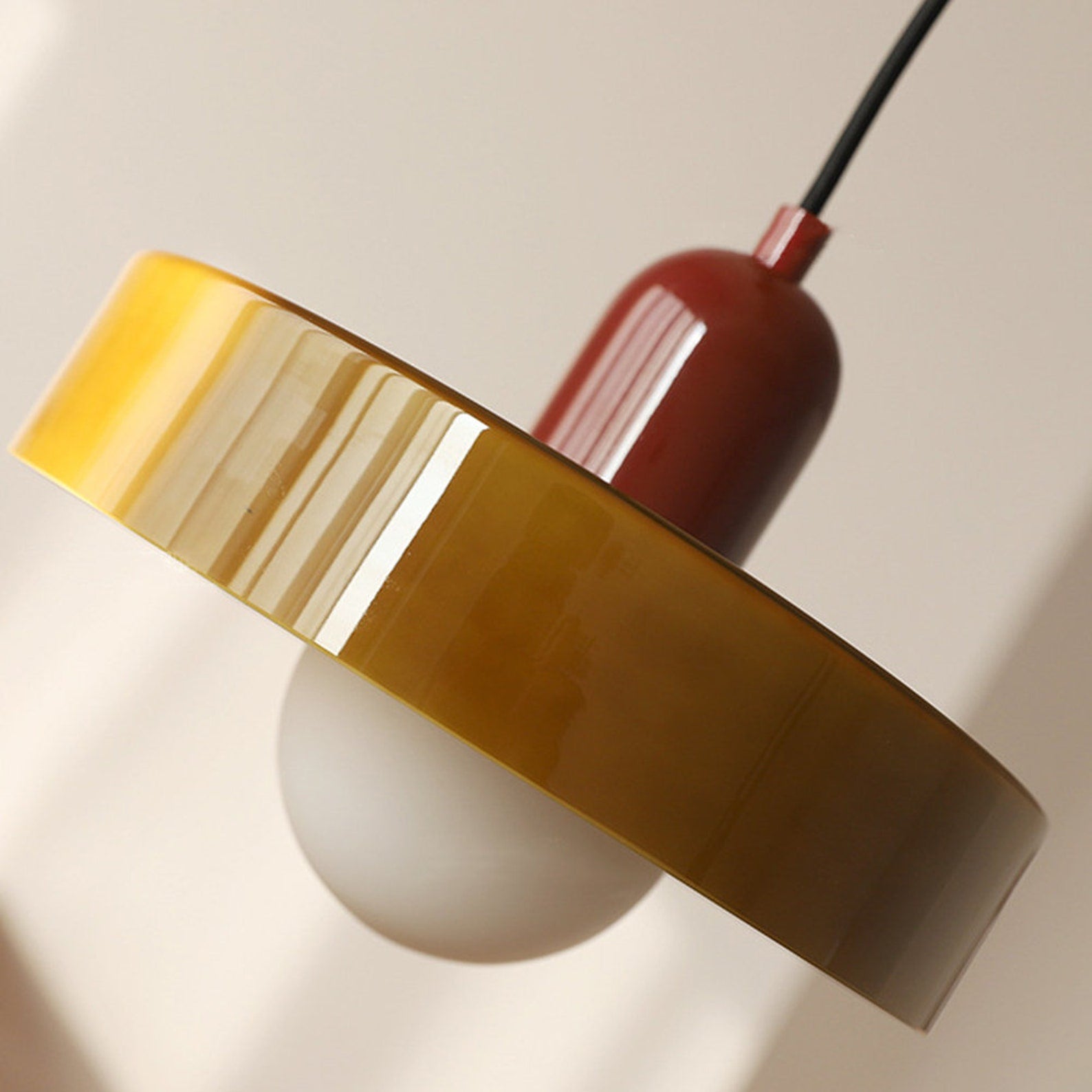 Bauhaus Colored Glass Pendant Light