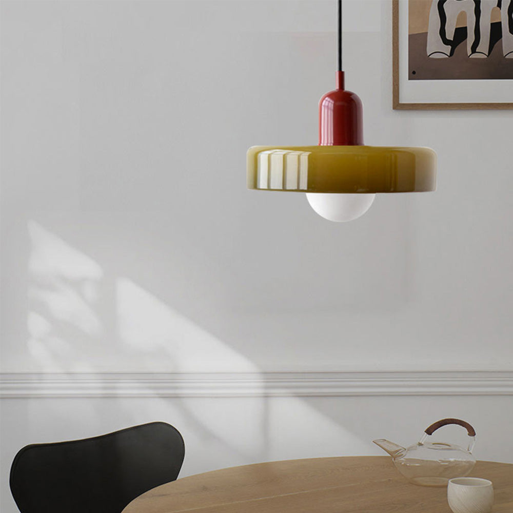 Bauhaus Colored Glass Pendant Light
