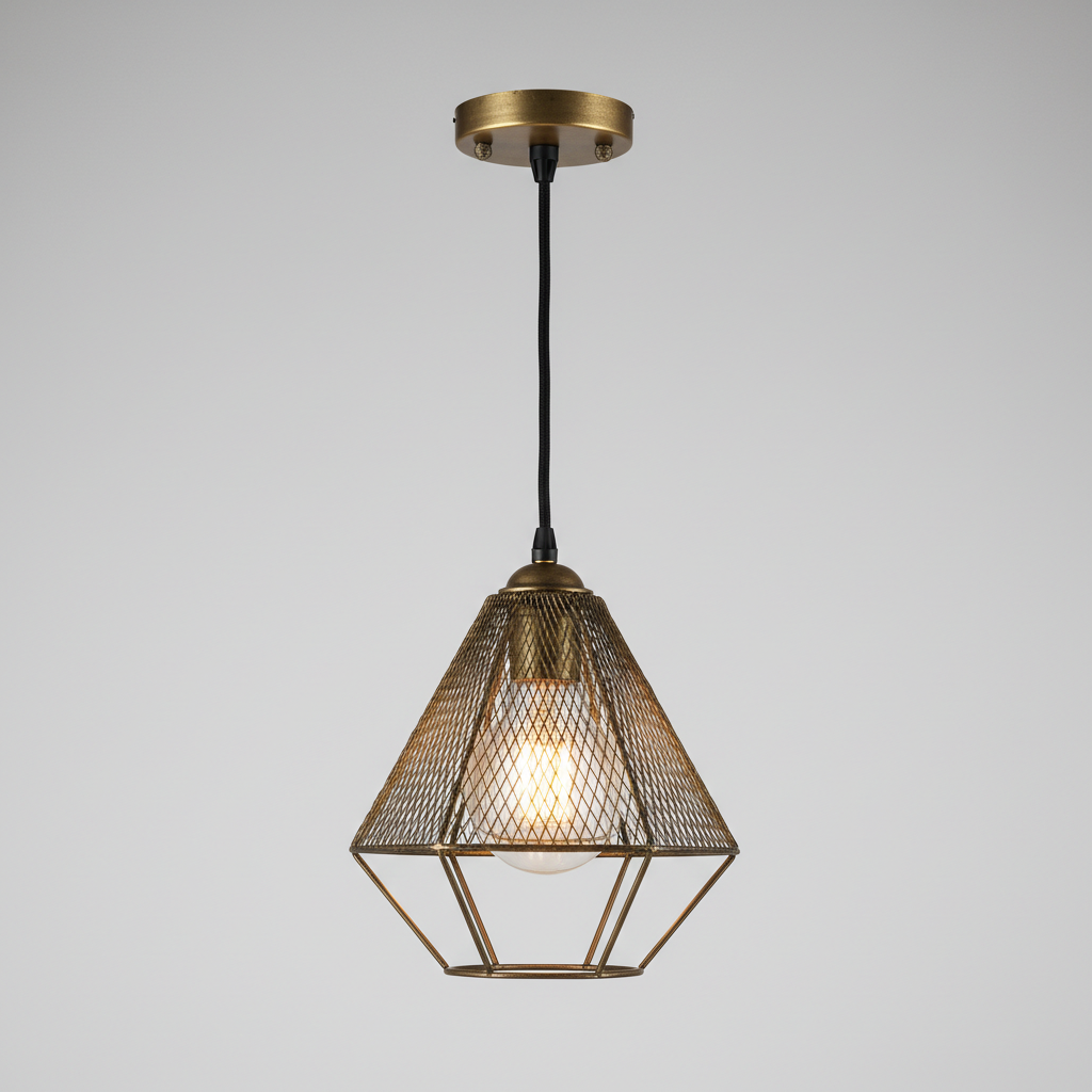 Geometric Mesh Pendant Light
