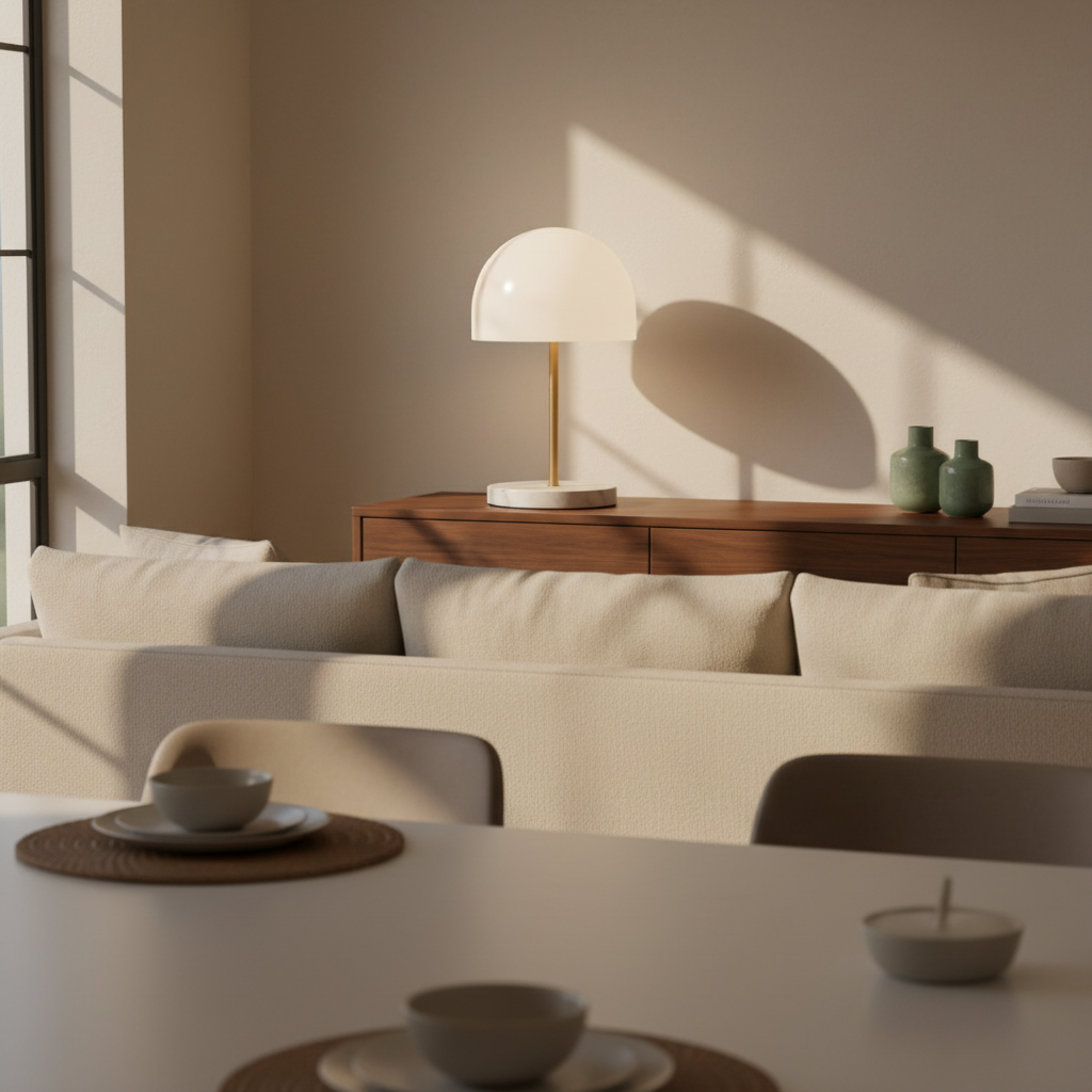 Modern Marble Base Dome Table Lamp